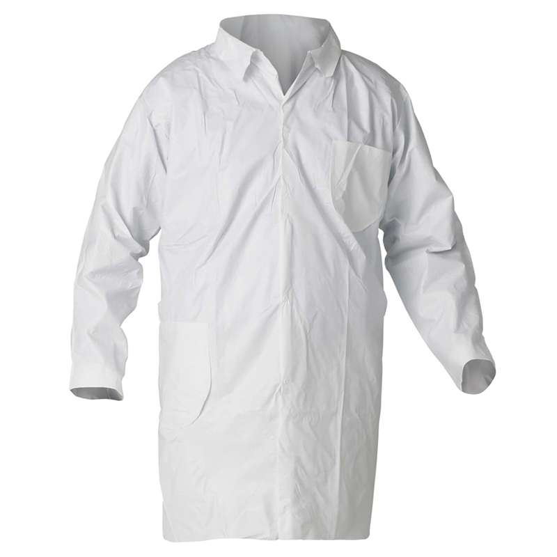 KleenGuard A40 Liquid and Particle Protection Disposable Lab Coat, Microporous, White, 3X-Large, 30 per Case